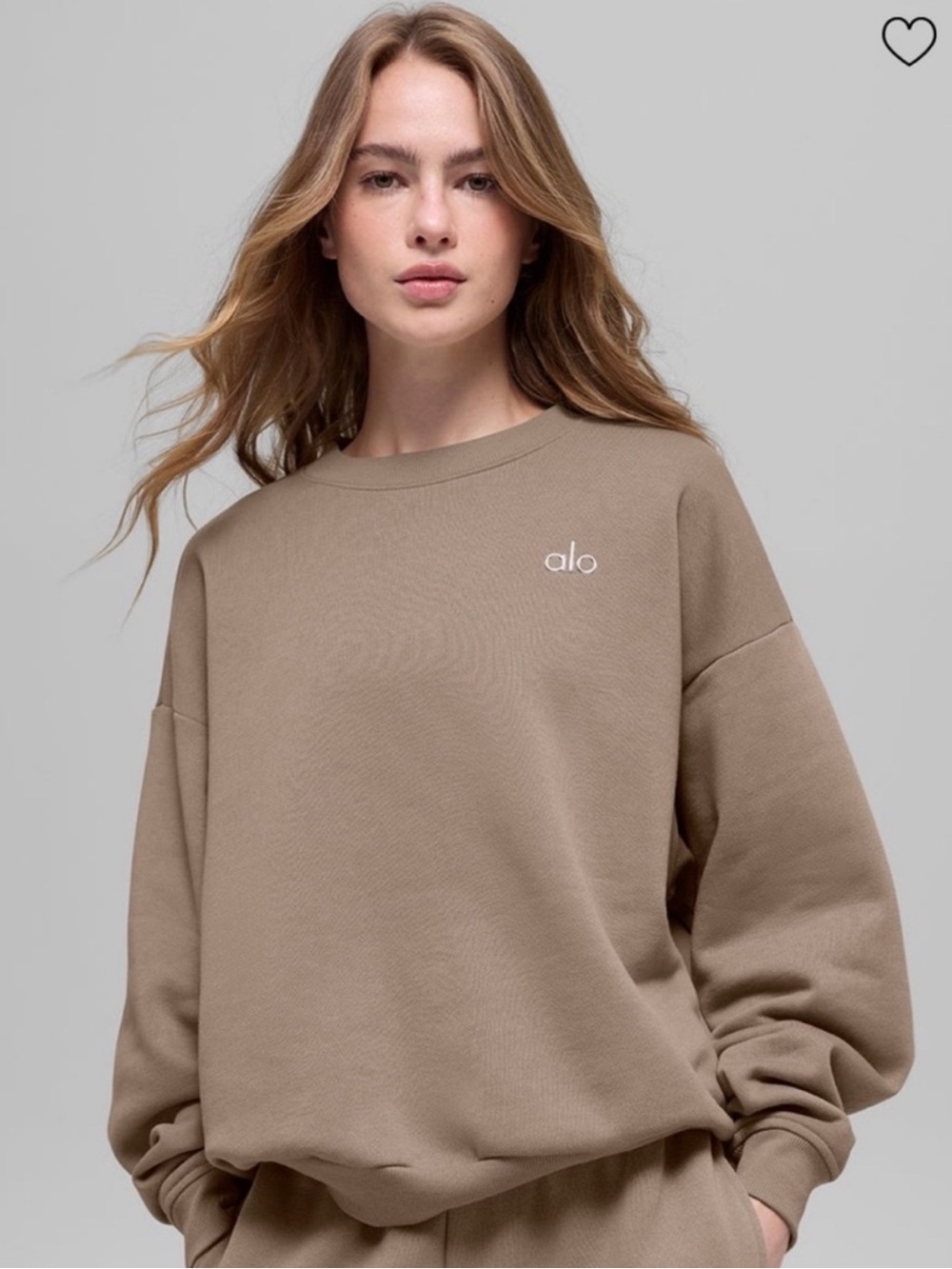 ALO Yoga Taupe Accolade Crewneck Sweatshirt Large Neutral Basics Crewneck Fall